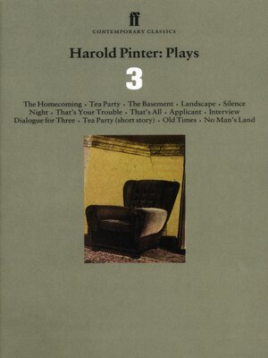 cover image of Harold Pinter Plays 3